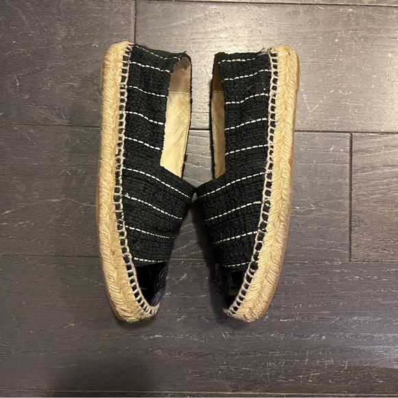 CHANEL Classic Tweed Patent Cap Toe CC Logo Espadrilles Flats Shoes 36 - Picture 6 of 9